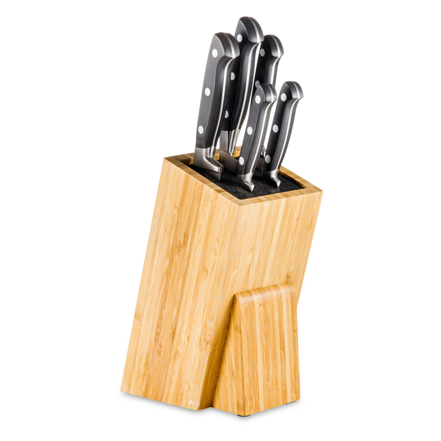 Набор из 5 ножей Tarrerias-Bonjean Georges в деревянном блоке, черная ручка