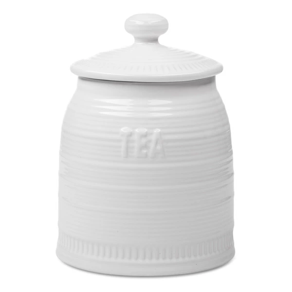 Банка для хранения Just Mugs Радио Чай 1 л, керамика, крышка с силиконом, молочная