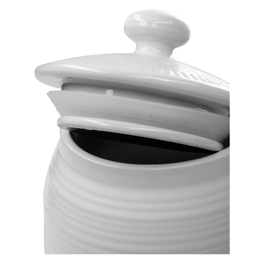 Банка для хранения Just Mugs Радио Чай 1 л, керамика, крышка с силиконом, молочная