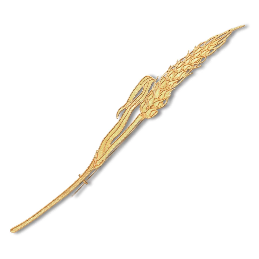 Брошь Русские самоцветы Пшеница 17 г, серебро 925