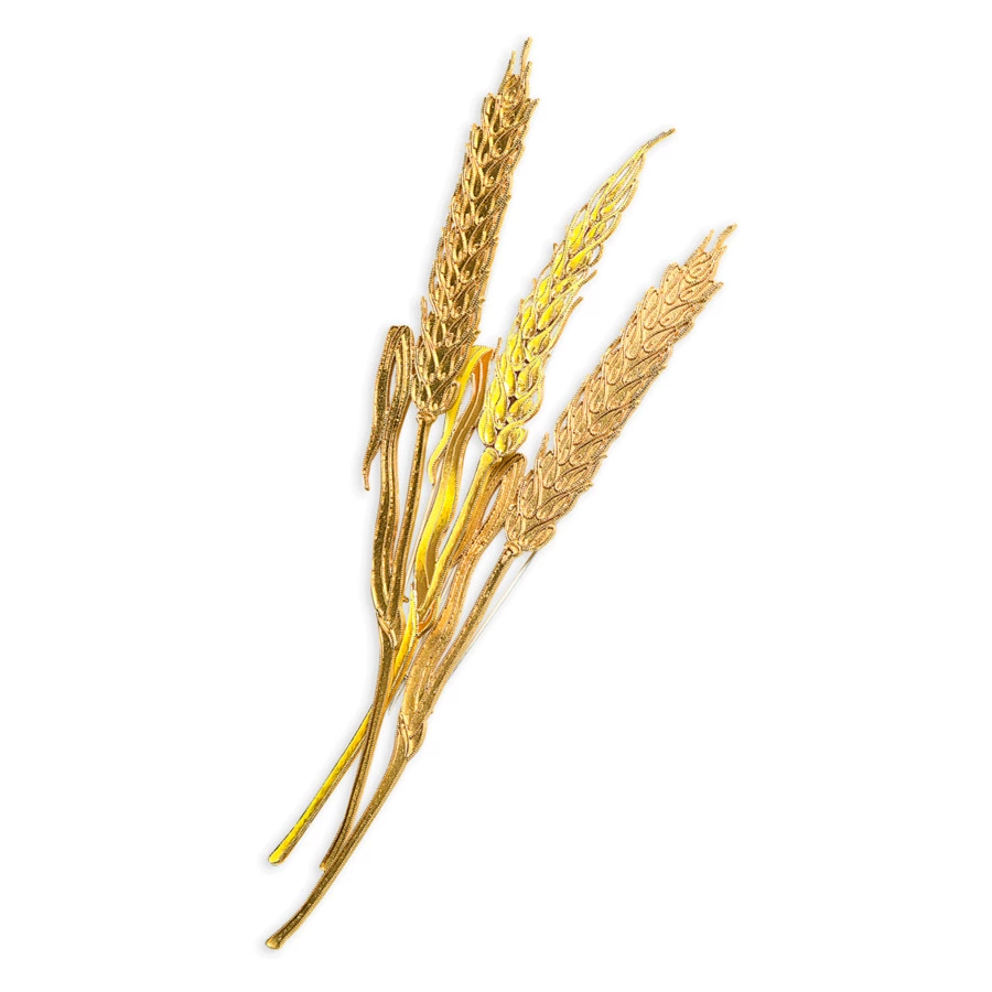 Брошь Русские самоцветы Пшеница 15,83 г, серебро 925