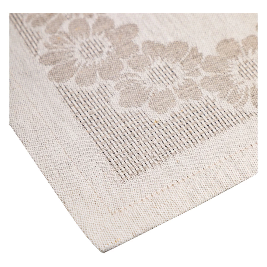 Набор салфеток жаккардовых Лен Наш Космея 45х45 см, 6 шт, полулен, светло-коричневый