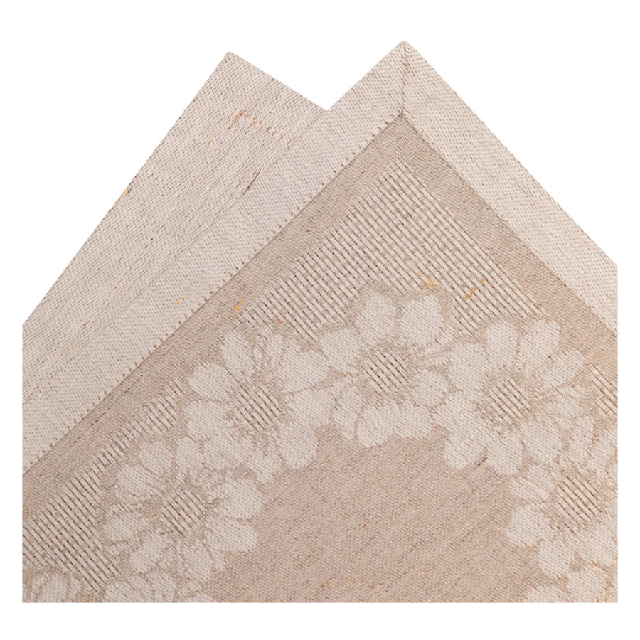 Набор салфеток жаккардовых Лен Наш Космея 45х45 см, 6 шт, полулен, светло-коричневый