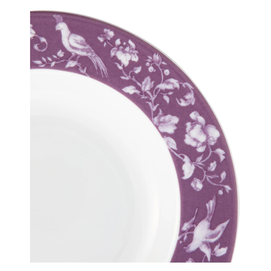 Тарелка суповая ИФЗ Европейская-2 Monplaisir Violet 22,5 см, фарфор твердый, бело-фиолетовый