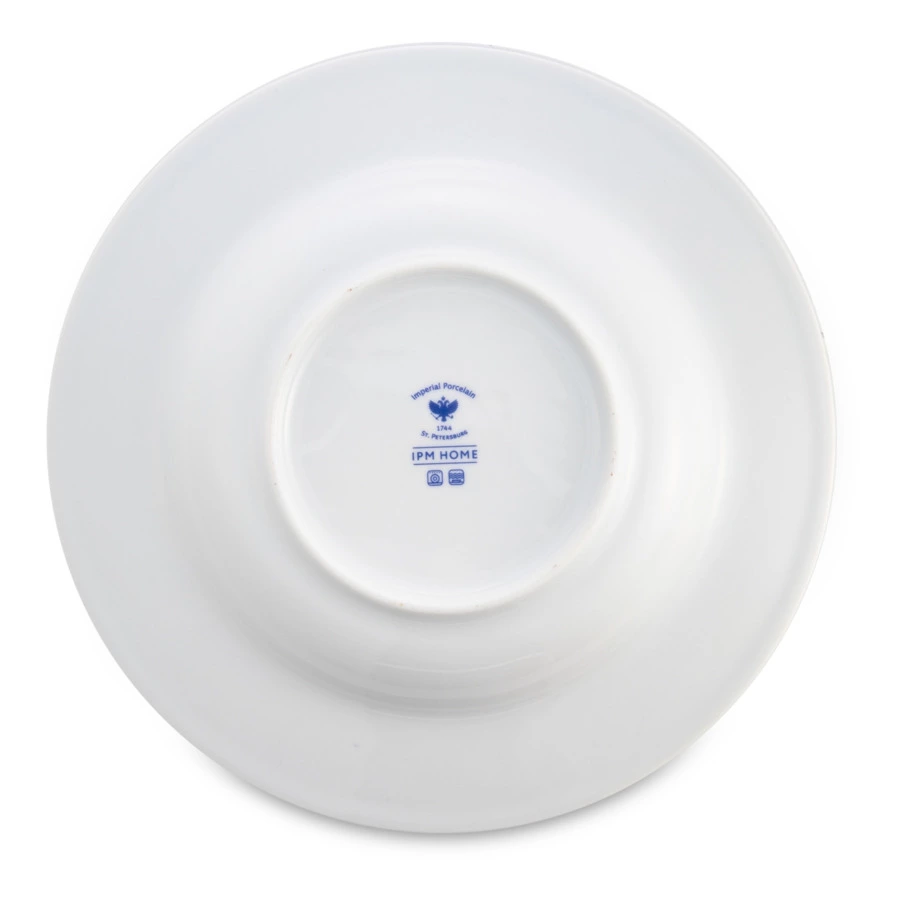 Тарелка суповая ИФЗ Европейская-2 Monplaisir Violet 22,5 см, фарфор твердый, бело-фиолетовый