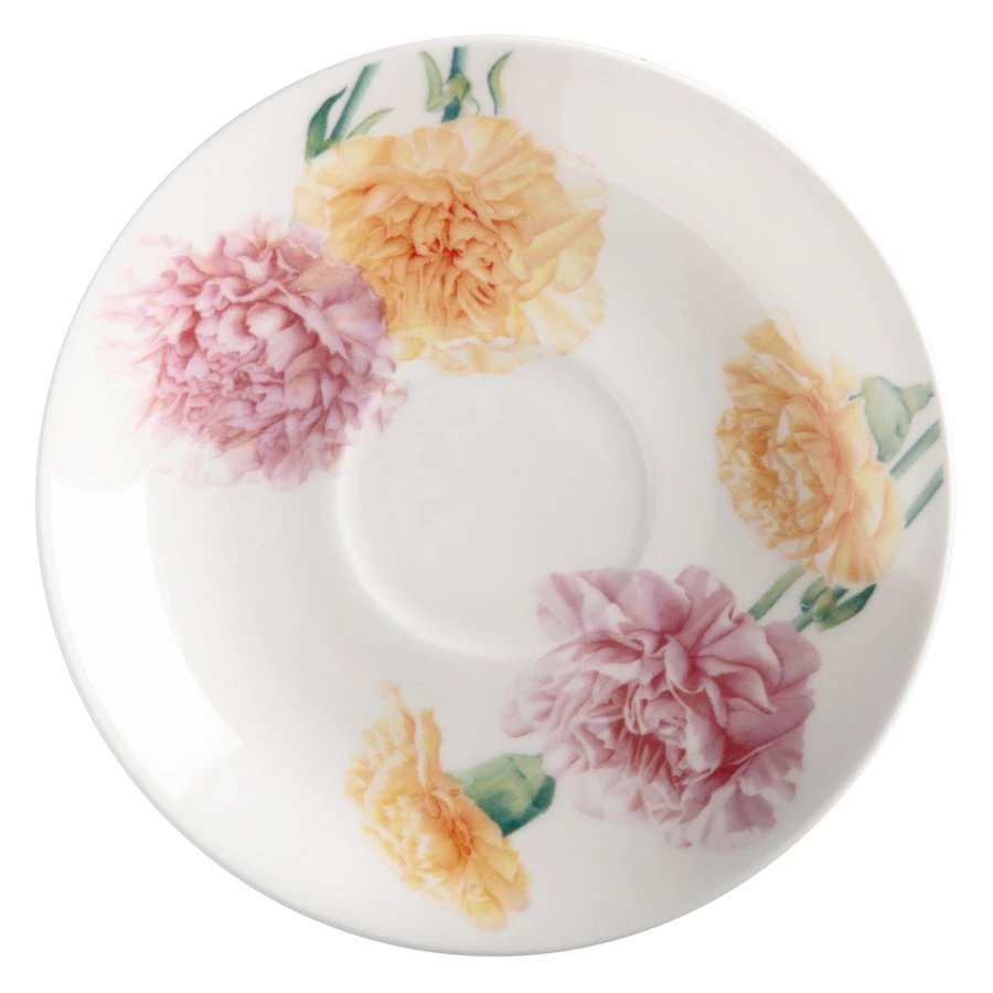 Чашка чайная с блюдцем Maxwell & Williams Флориада Гвоздики 480 мл, фарфор костяной, п/к