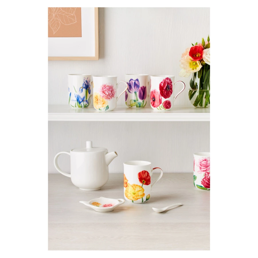 Кружка Maxwell & Williams Флориада Гвоздики 350 мл, фарфор костяной, п/к