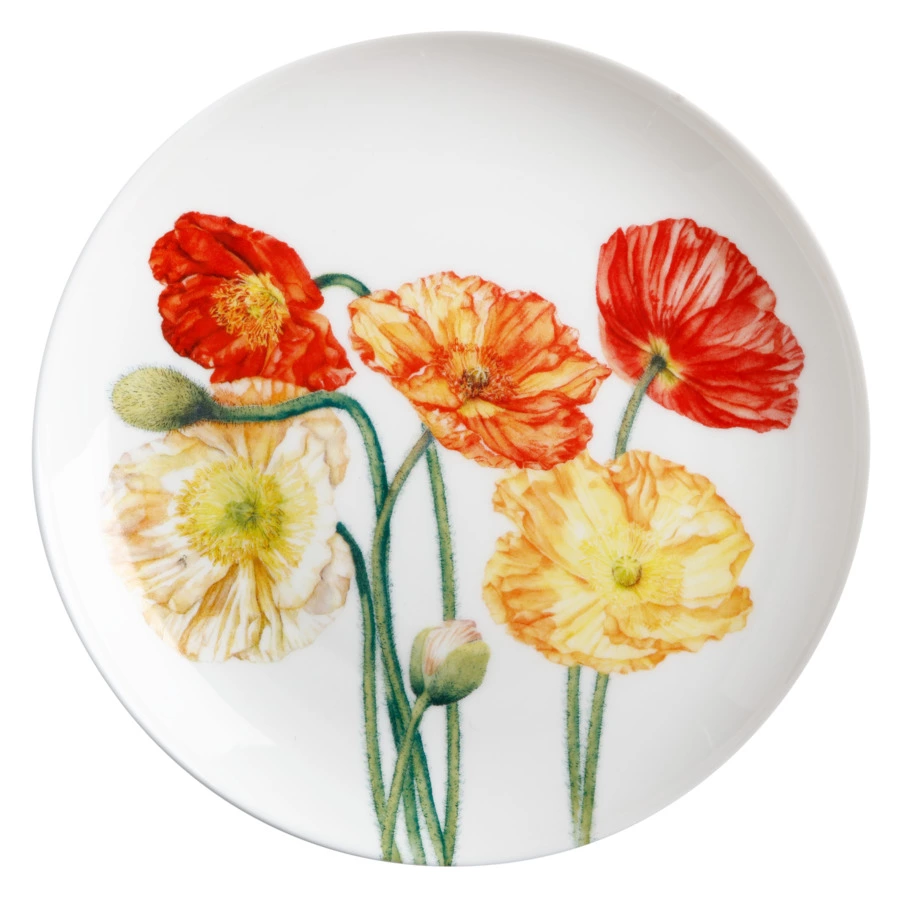 Тарелка закусочная Maxwell & Williams Флориада Маки 20 см, фарфор костяной, п/к