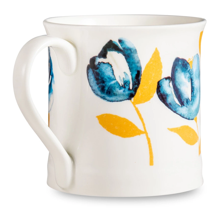 Кружка Just Mugs Devon Синий сад №2 412 мл, фарфор костяной