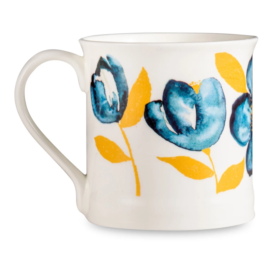 Кружка Just Mugs Devon Синий сад №2 412 мл, фарфор костяной