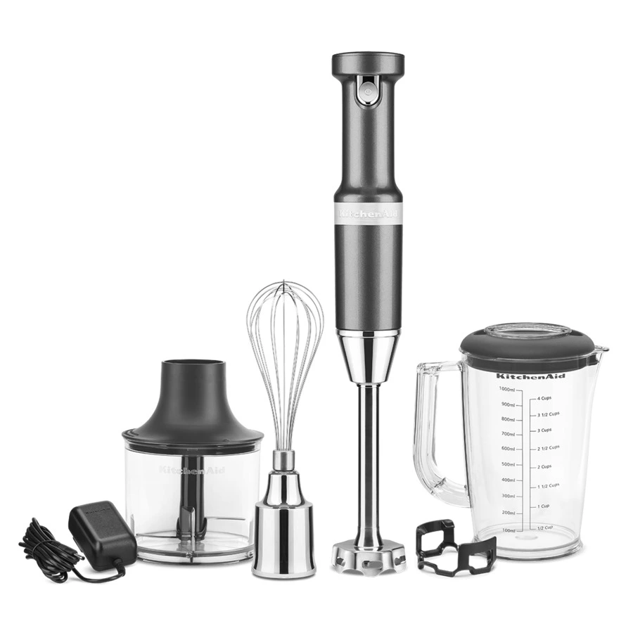 Блендер погружной беспроводной KitchenAid Cordless, серебряный медальон, 5KHBBV83EMS