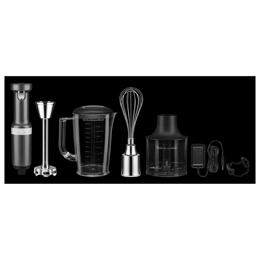 Блендер погружной беспроводной KitchenAid Cordless, серебряный медальон, 5KHBBV83EMS
