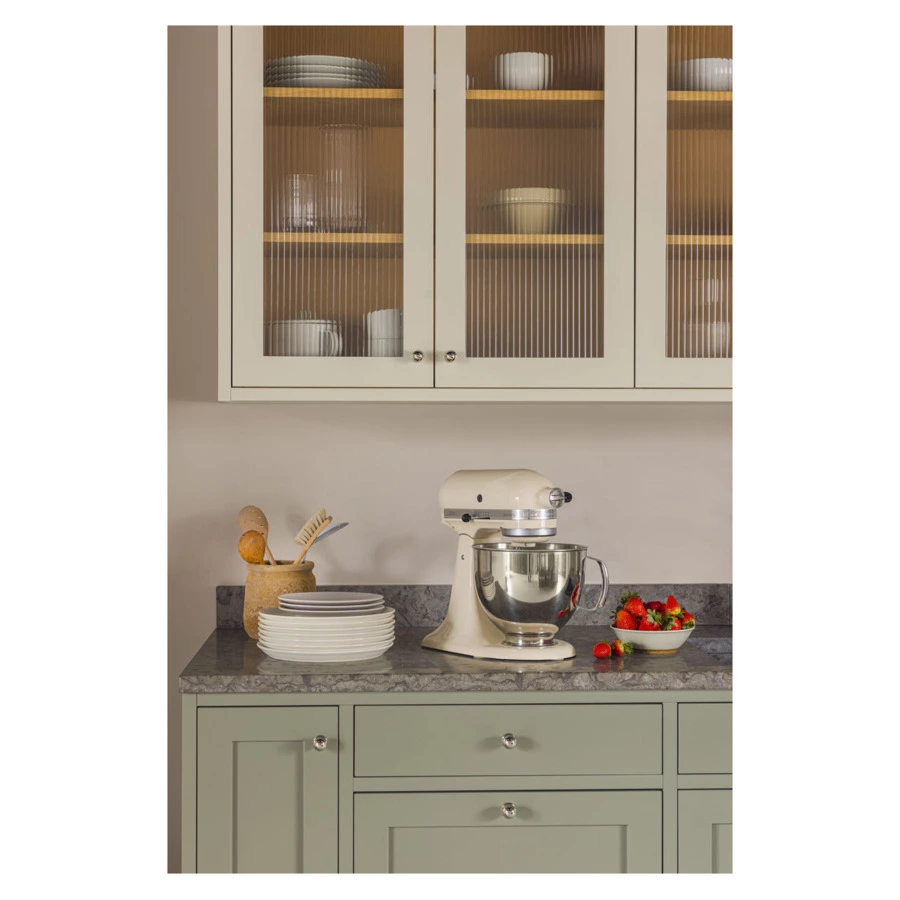 Миксер планетарный KitchenAid Artisan 4,8 л, 4 насадки, экран, 2 чаши, 5KSM175PSEAC, кремовый