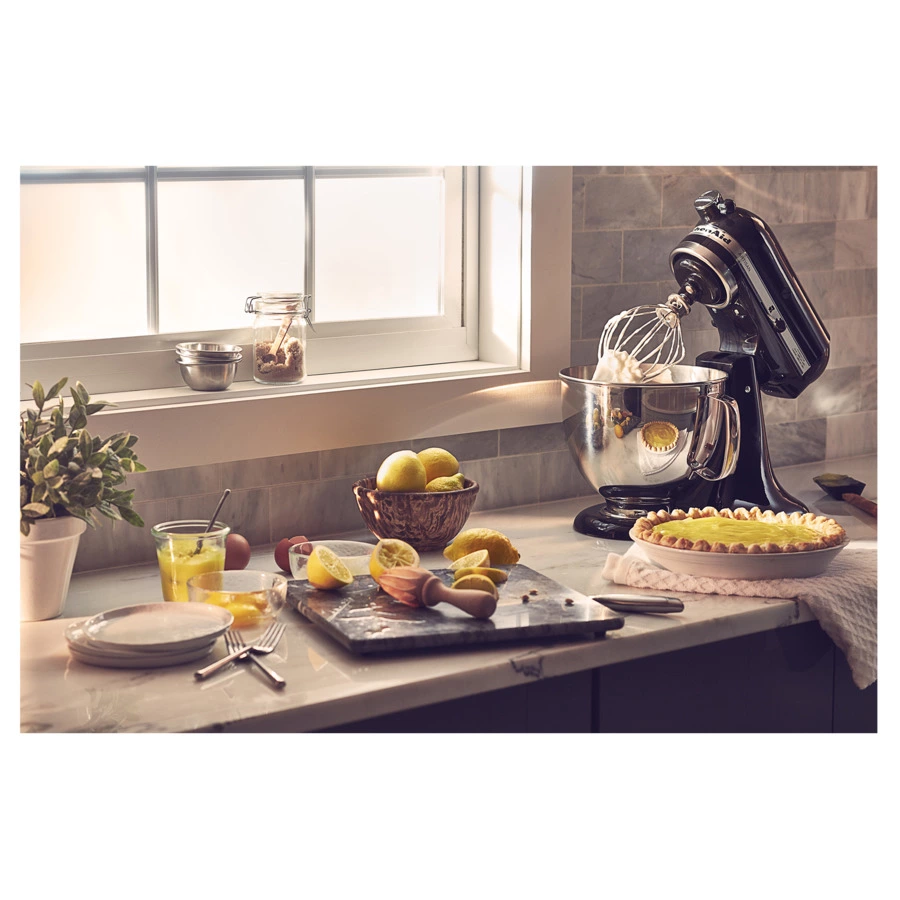 Миксер планетарный KitchenAid Artisan 4,8 л, 4 насадки, экран, 2 чаши, 5KSM175PSEOB, черный