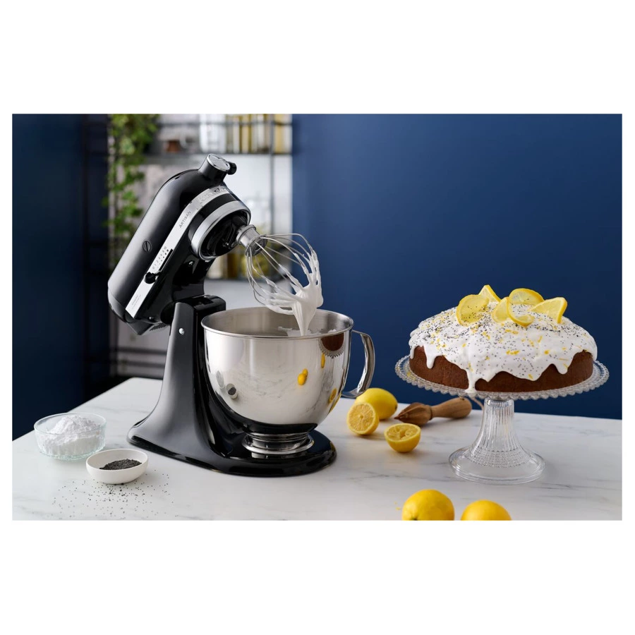 Миксер планетарный KitchenAid Artisan 4,8 л, 4 насадки, экран, 2 чаши, 5KSM175PSEOB, черный