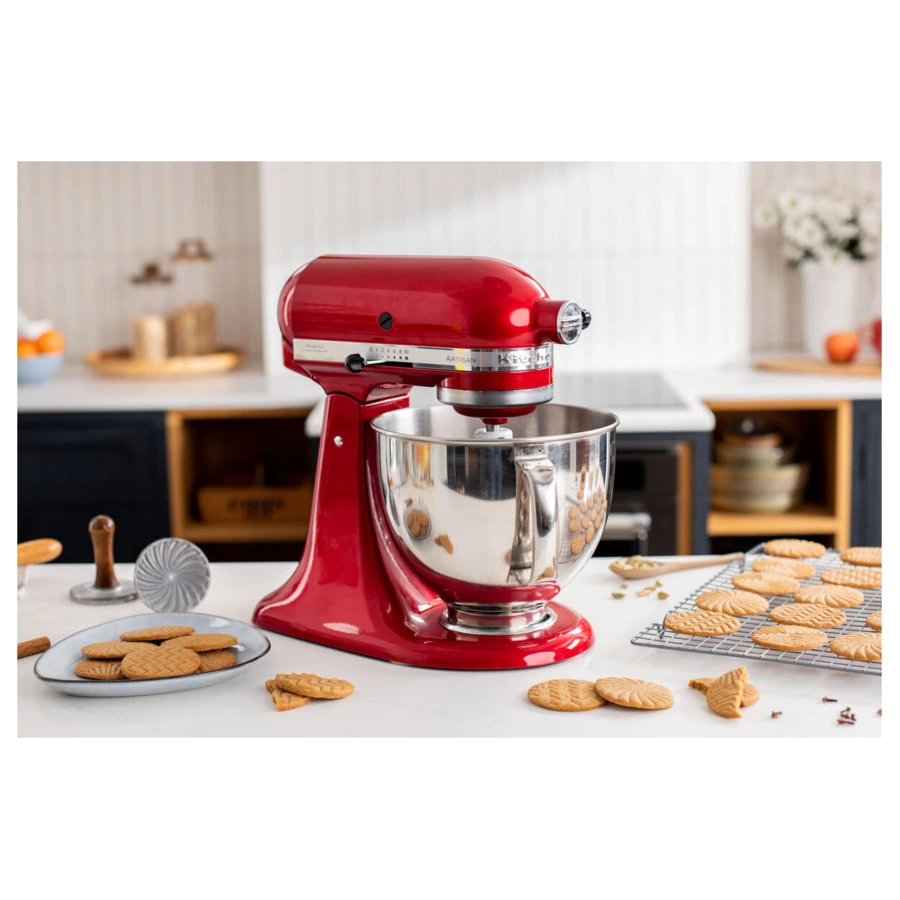 Миксер планетарный KitchenAid Artisan 4,8 л, 4 насадки, экран, 2 чаши, 5KSM175PSECA, карам.яблоко