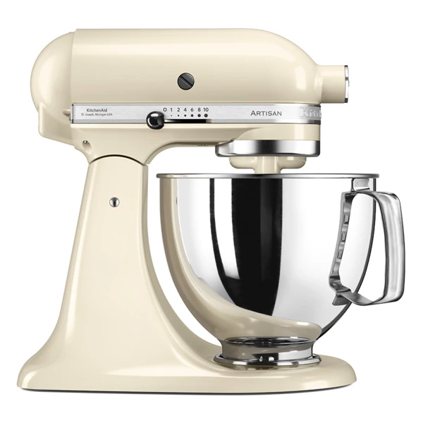 Миксер планетарный KitchenAid Artisan 4,8 л, кремовый, 5KSM125EAC, 3 насадки