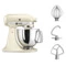 Миксер планетарный KitchenAid Artisan 4,8 л, кремовый, 5KSM125EAC, 3 насадки