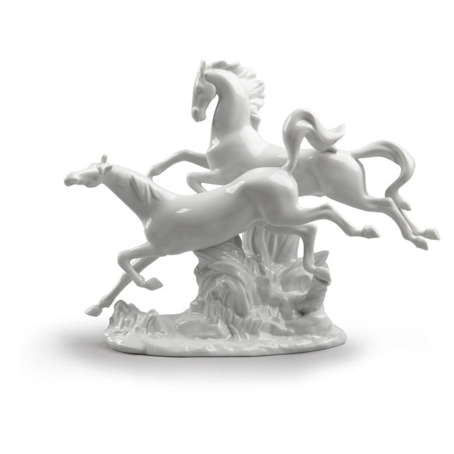 Фигурка Lladro Лошади в галопе 38х30 см, фарфор