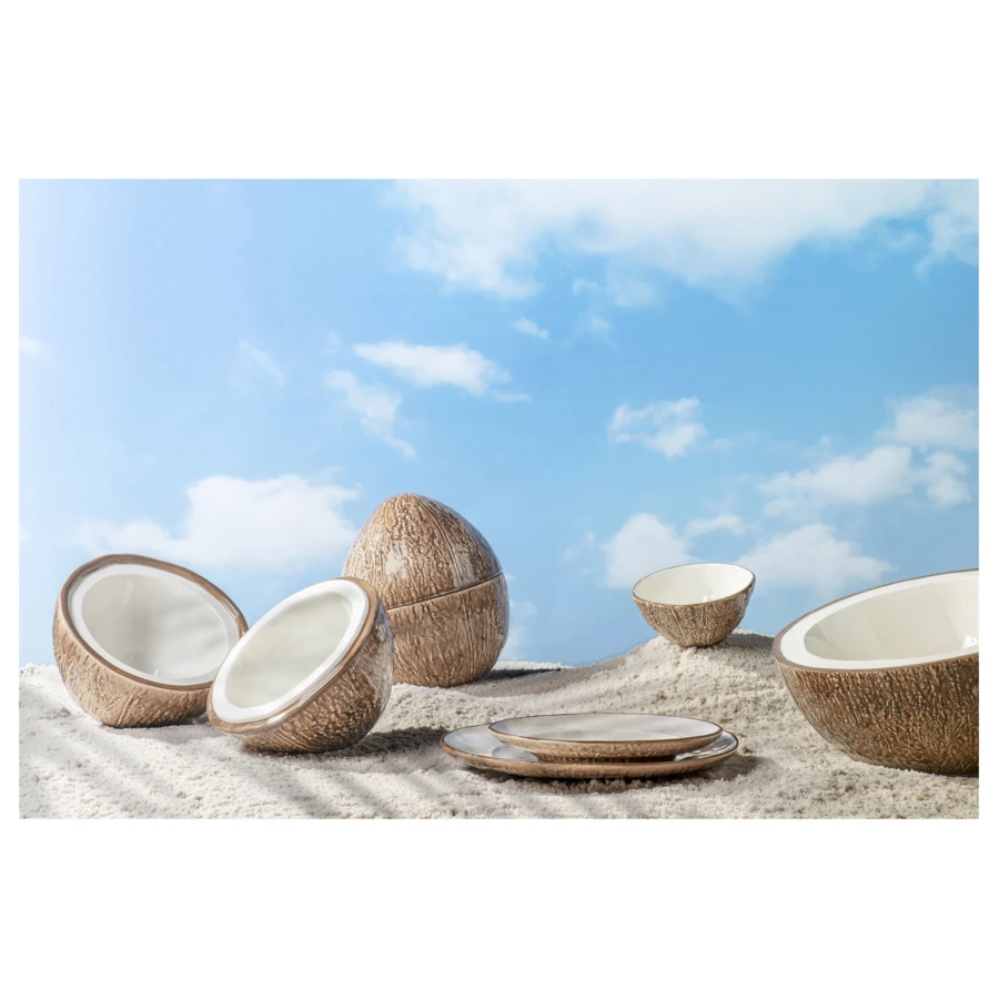 Тарелка закусочная Bordallo Pinheiro Тропические фрукты Кокос 21 см, керамика