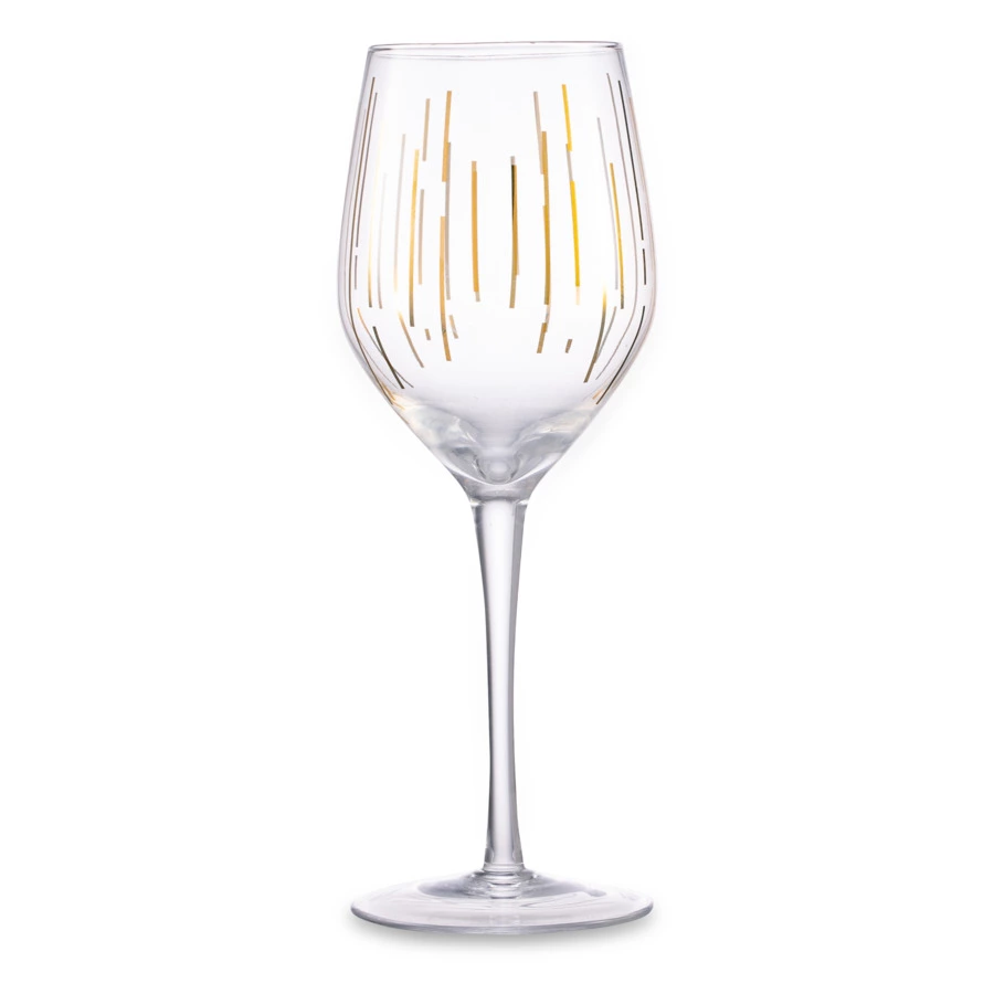 Набор бокалов для белого вина Mikasa Cheers 400 мл, 4 шт, стекло, золотистый декор, п/к