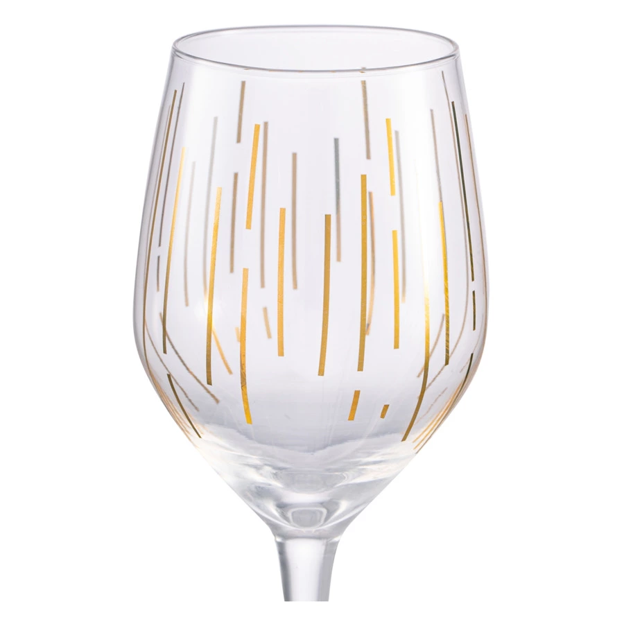 Набор бокалов для белого вина Mikasa Cheers 400 мл, 4 шт, стекло, золотистый декор, п/к