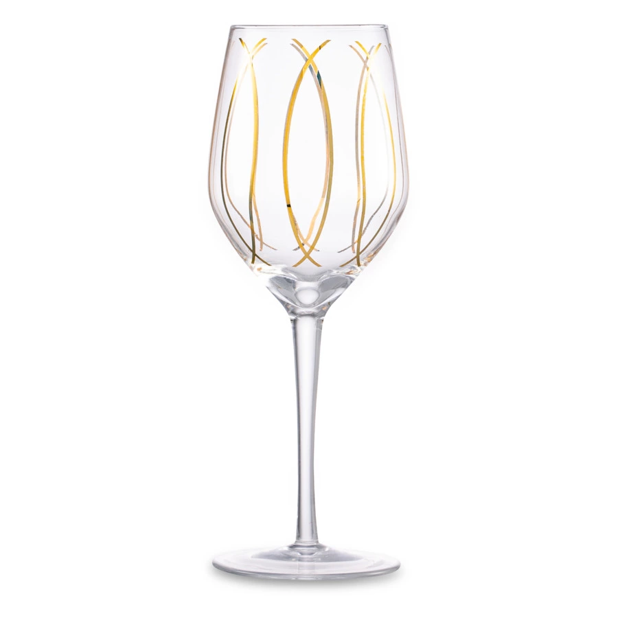 Набор бокалов для белого вина Mikasa Cheers 400 мл, 4 шт, стекло, золотистый декор, п/к