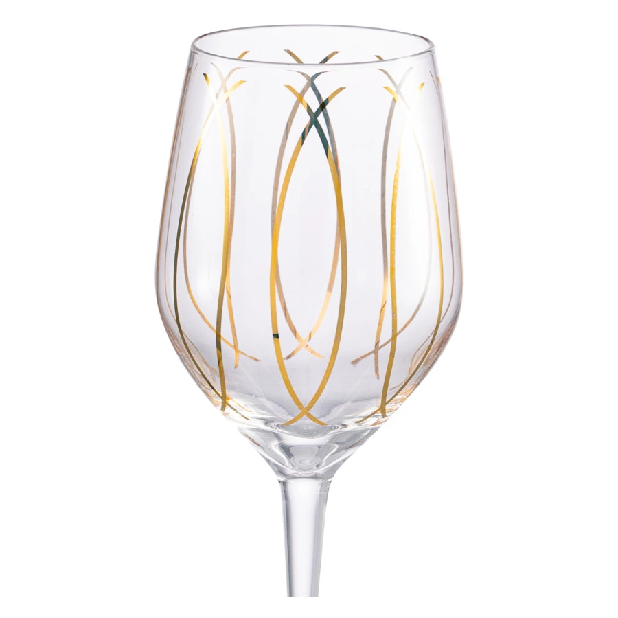 Набор бокалов для белого вина Mikasa Cheers 400 мл, 4 шт, стекло, золотистый декор, п/к