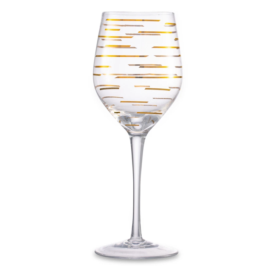 Набор бокалов для белого вина Mikasa Cheers 400 мл, 4 шт, стекло, золотистый декор, п/к