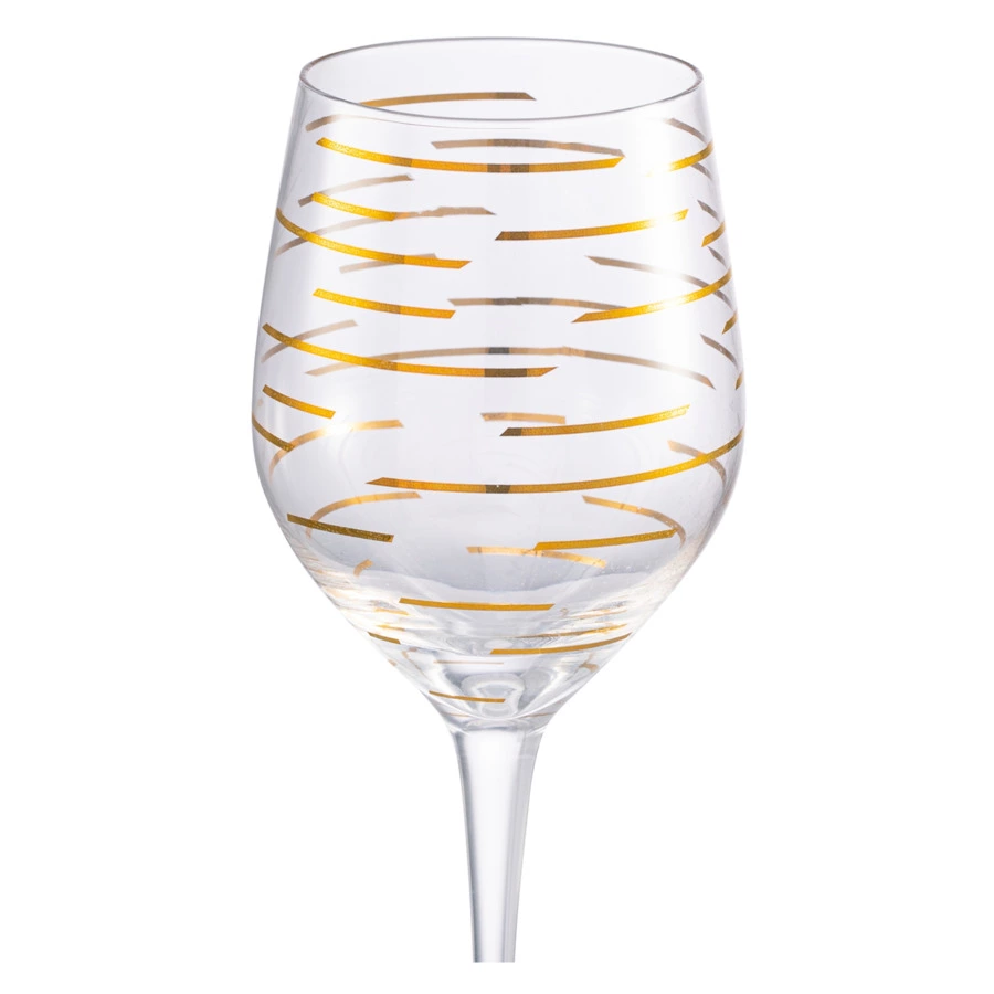 Набор бокалов для белого вина Mikasa Cheers 400 мл, 4 шт, стекло, золотистый декор, п/к