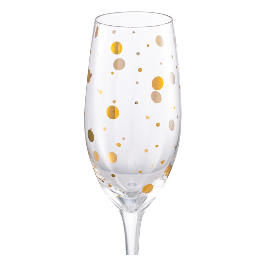 Набор бокалов для шампанского Mikasa Cheers 210 мл, 4 шт, стекло, золотистый декор, п/к