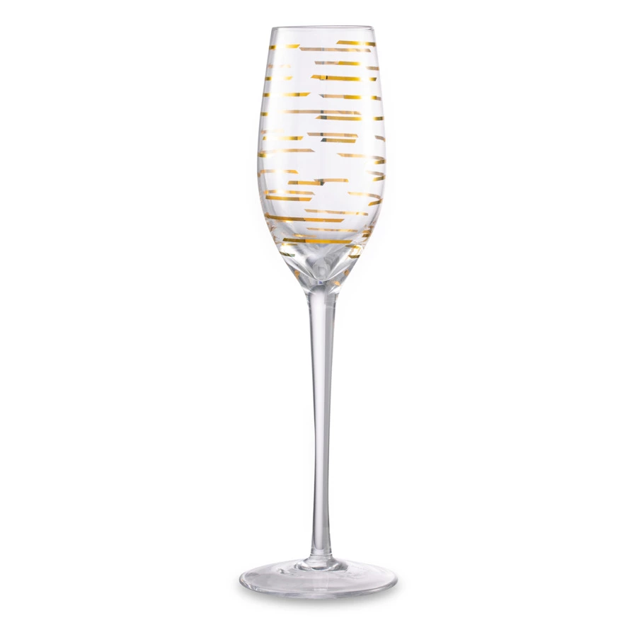 Набор бокалов для шампанского Mikasa Cheers 210 мл, 4 шт, стекло, золотистый декор, п/к