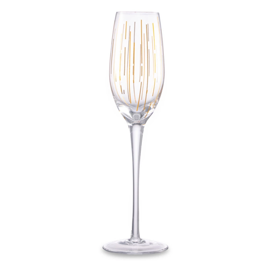 Набор бокалов для шампанского Mikasa Cheers 210 мл, 4 шт, стекло, золотистый декор, п/к