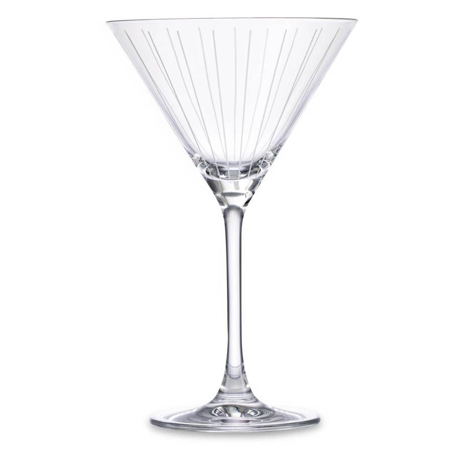 Набор бокалов для мартини Mikasa Cheers 290 мл, 4 шт, стекло, серебристый декор, п/к