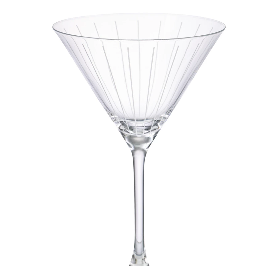 Набор бокалов для мартини Mikasa Cheers 290 мл, 4 шт, стекло, серебристый декор, п/к