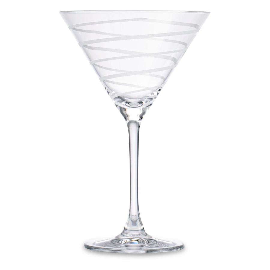 Набор бокалов для мартини Mikasa Cheers 290 мл, 4 шт, стекло, серебристый декор, п/к