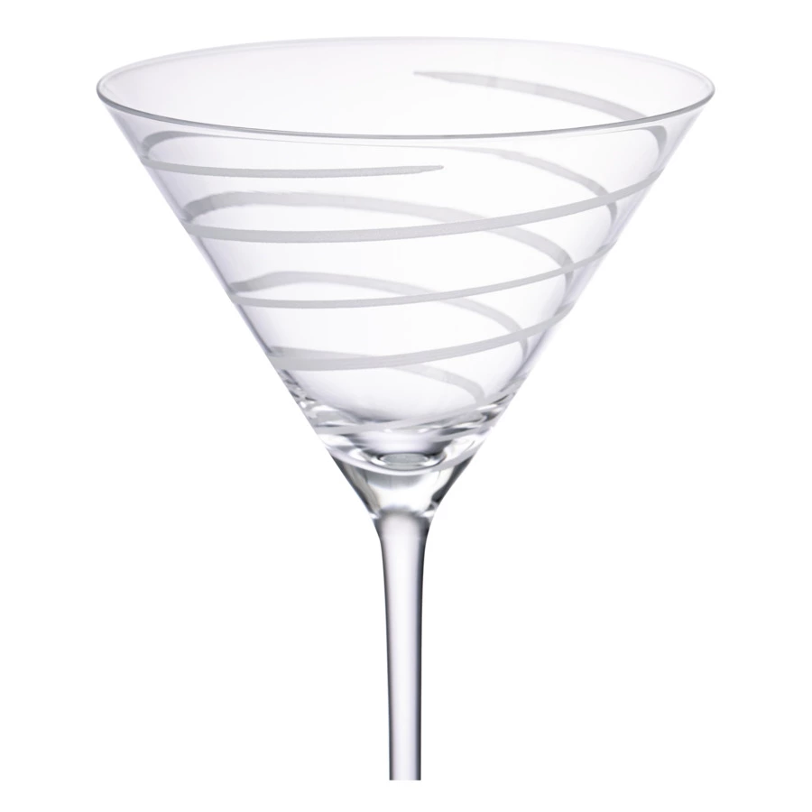 Набор бокалов для мартини Mikasa Cheers 290 мл, 4 шт, стекло, серебристый декор, п/к