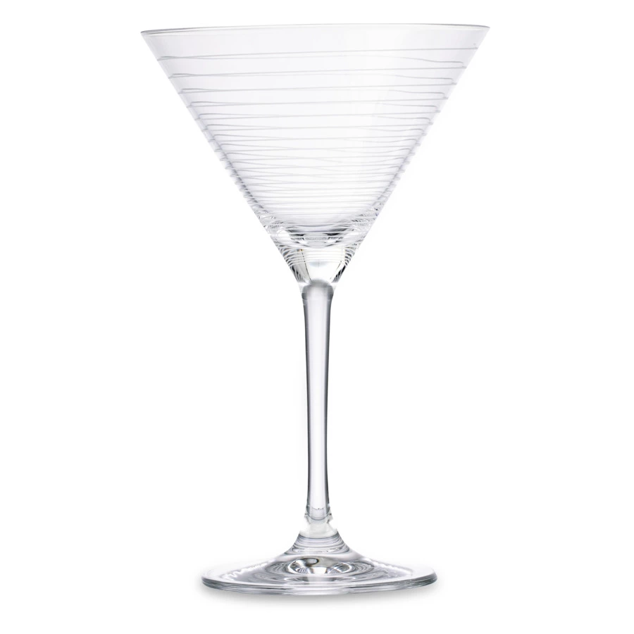 Набор бокалов для мартини Mikasa Cheers 290 мл, 4 шт, стекло, серебристый декор, п/к