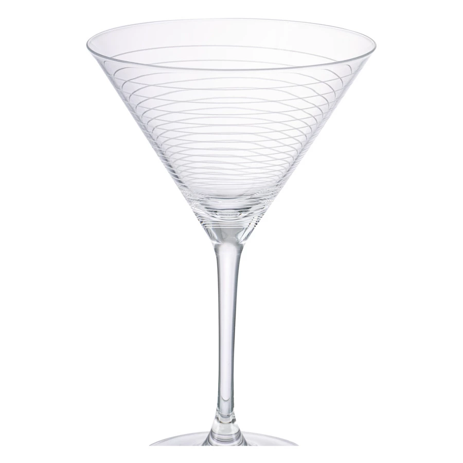 Набор бокалов для мартини Mikasa Cheers 290 мл, 4 шт, стекло, серебристый декор, п/к