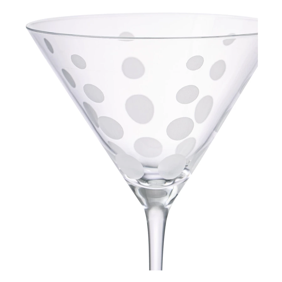 Набор бокалов для мартини Mikasa Cheers 290 мл, 4 шт, стекло, серебристый декор, п/к