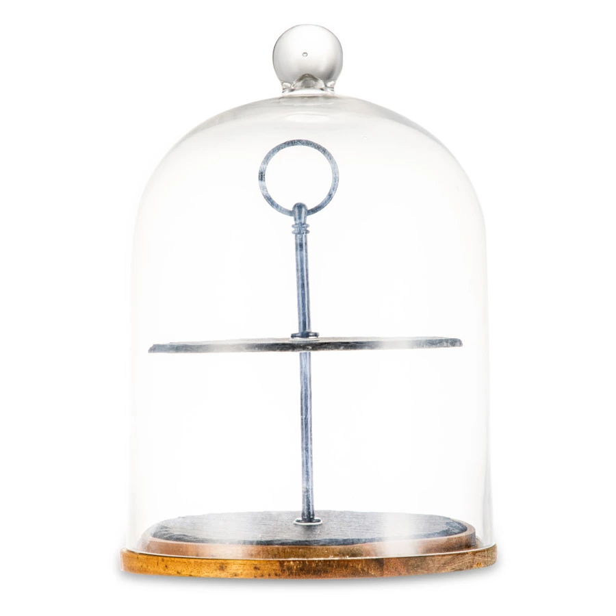 Блюдо двухъярусное с куполом Artesa 22х31 см, сланец, черное, п/к