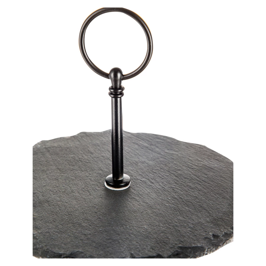 Блюдо двухъярусное с куполом Artesa 22х31 см, сланец, черное, п/к