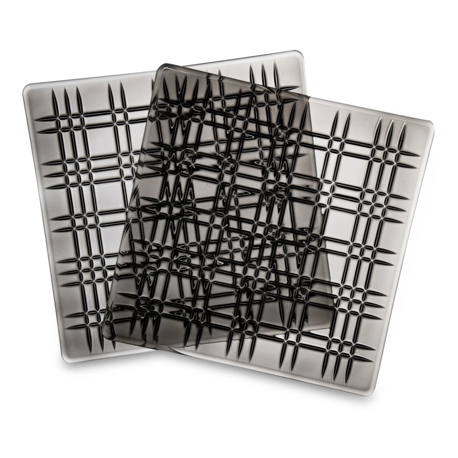 Набор блюд квадратных Nachtmann Square 21 см, 2 шт, хрусталь бессвинцовый, серый, п/к