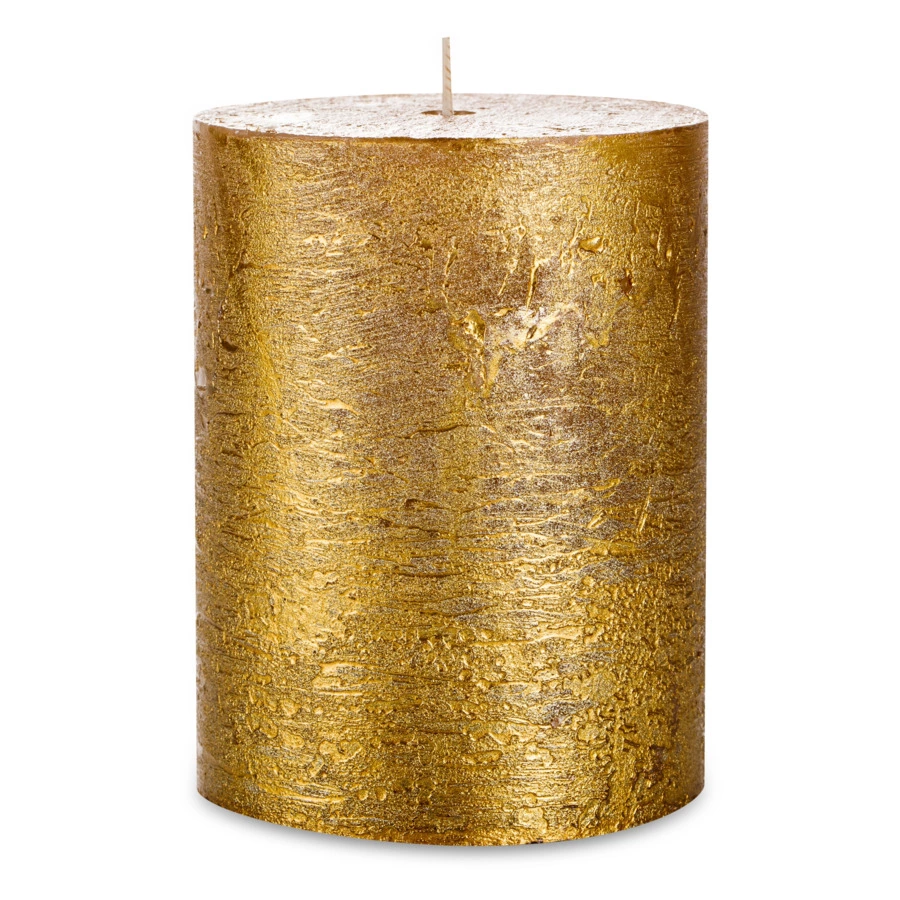 Свеча цилиндрическая Luz your senses 13 см, золотистый металлик