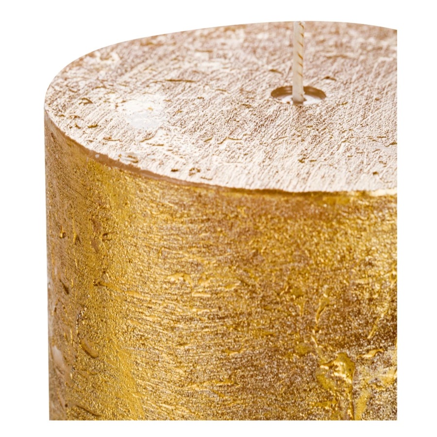 Свеча цилиндрическая Luz your senses 13 см, золотистый металлик