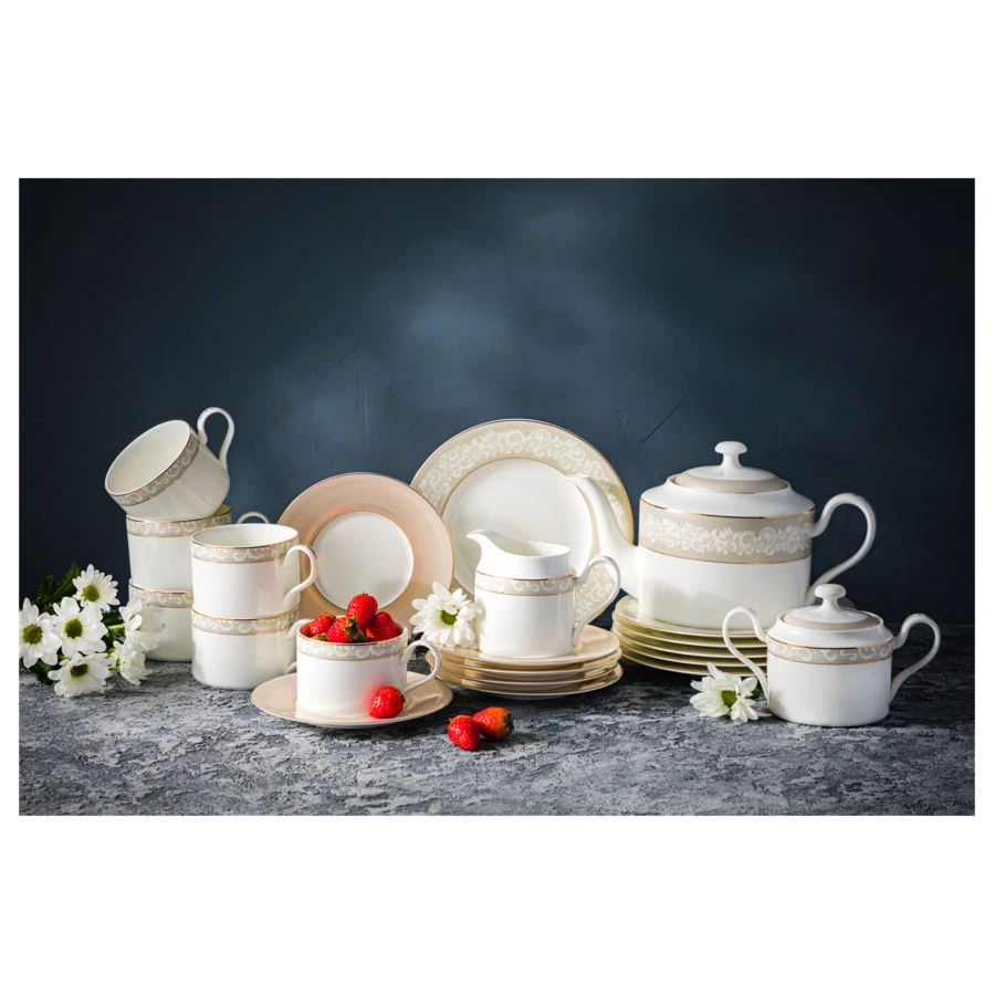 Сервиз чайный Mix&Match Home Елена на 6 персон 21 предмет, фарфор, п/к