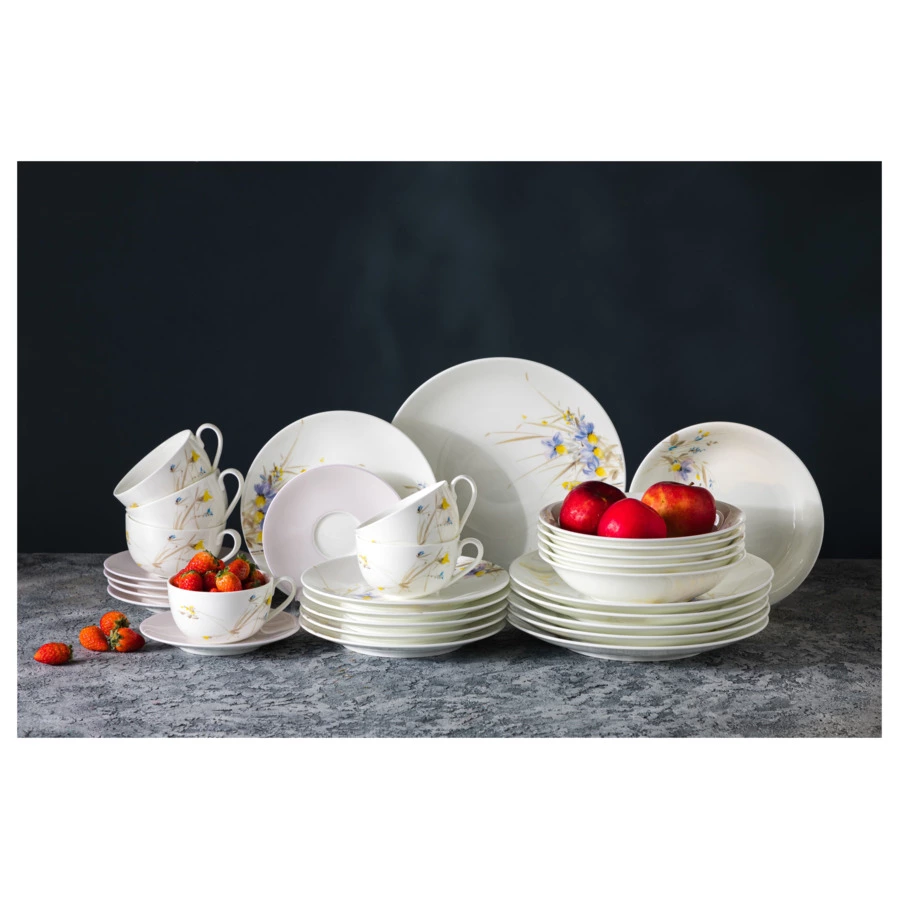 Сервиз чайно-столовый Mix&Match Home Ирис на 6 персон 30 предметов, фарфор, п/к