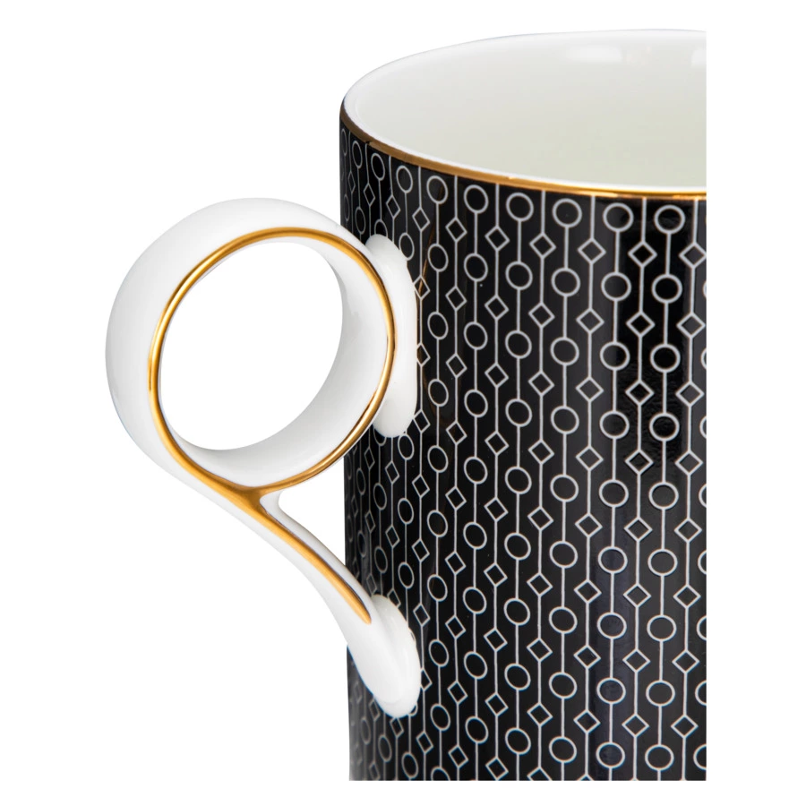 Кружка Mix&Match Home Вола 350 мл, фарфор, черная