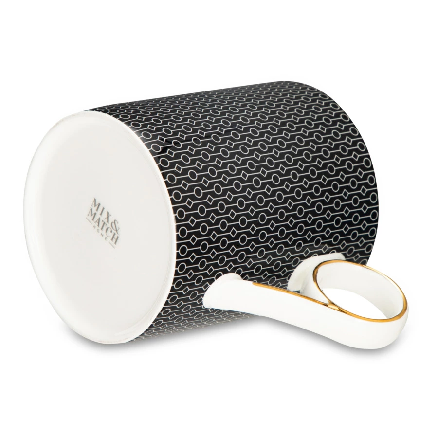 Кружка Mix&Match Home Вола 350 мл, фарфор, черная