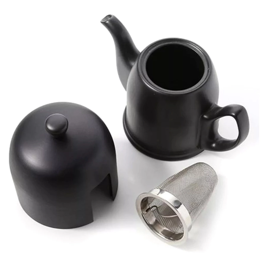 Чайник заварочный с ситечком Degrenne Salam 700 мл, фарфор твердый, черный-sale